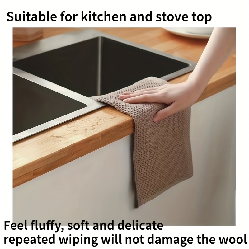 Soft Waffle Weave Dish Towels Absorbent Kitchen Cleaning Towel