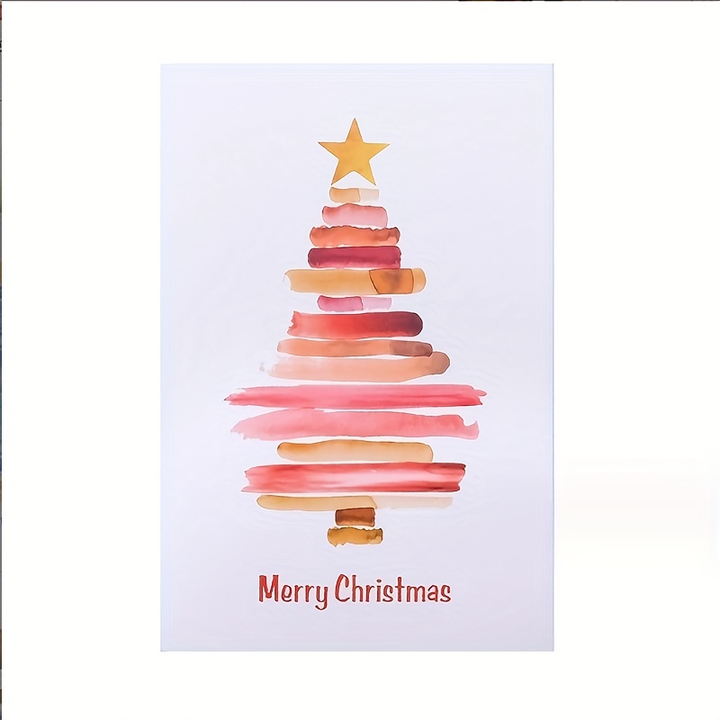 Watercolor Christmas Tree Christmas Card Contains Hand - Temu