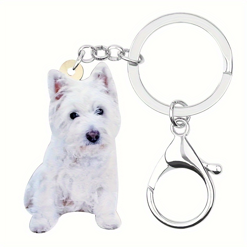 Mignon Chien Endormi Porte-clés en acrylique Ange Pendentif