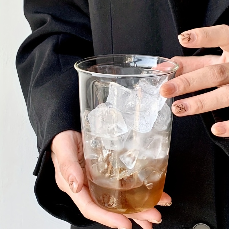Stylish Clear Glass Drinking Cup For Iced Coffee And Water - Temu
