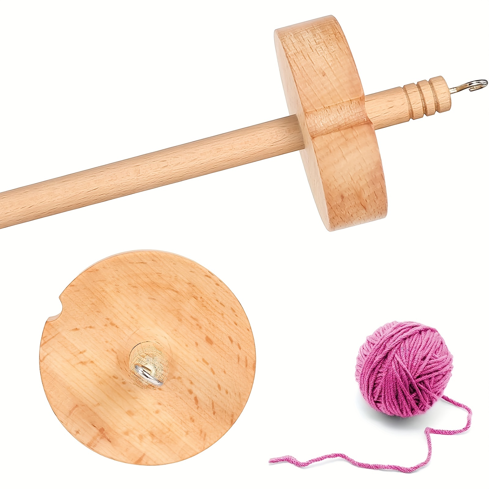 1pc Hand-Carved Wooden Drop Spindle, Yarn Spinning Top, Top Whorl, Ideal  For Beginners Art & Craft Supplies