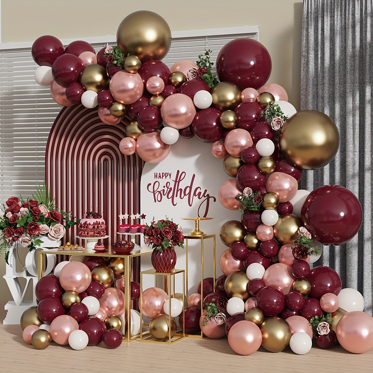  113 globos rosados, globos de látex para decoración de globos  de fiesta temática rosa, globos rosa mate con diferentes tamaños de 18, 12,  10, 5 pulgadas, para niñas, baby shower, cumpleaños