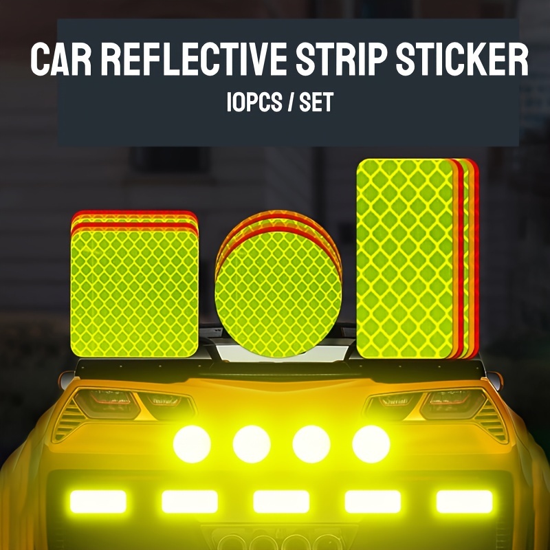 5pcs Creative Auto Moto Dotted Line Night Safety Sticker Strips Decal Tape  Decoration Stickers Reflective Car Stickers
