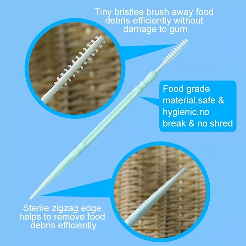 200 pz stuzzicadenti di plastica a doppia testa pulizia dei denti igiene  orale spazzolino interdentale stuzzicadenti