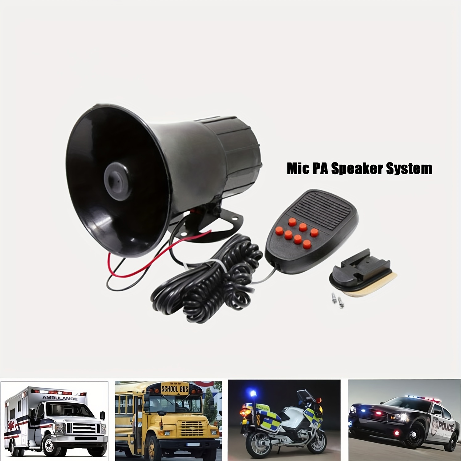 7 sound Car Alarm Horn 12v Mic Loud Motorcycle Siren - Temu