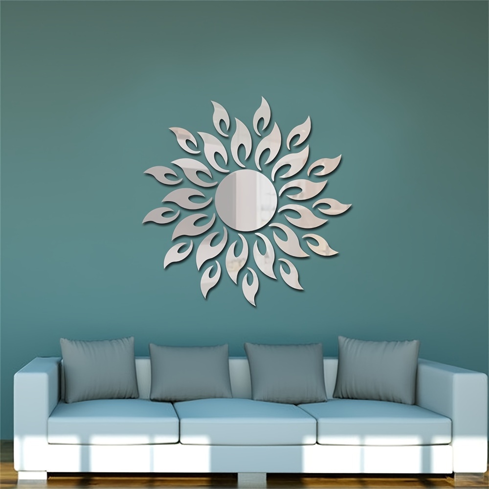three dimensional sun flower acrylic   sticker   decoration self   wall sticker wall   tile bedroom installation diy self   double layer thickened   home details 1