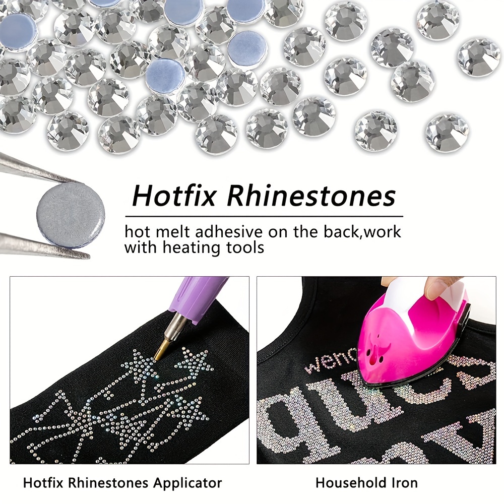 Hot Fix Rhinestones Bulk Clear Crystal Hot Fix Rhinestones - Temu
