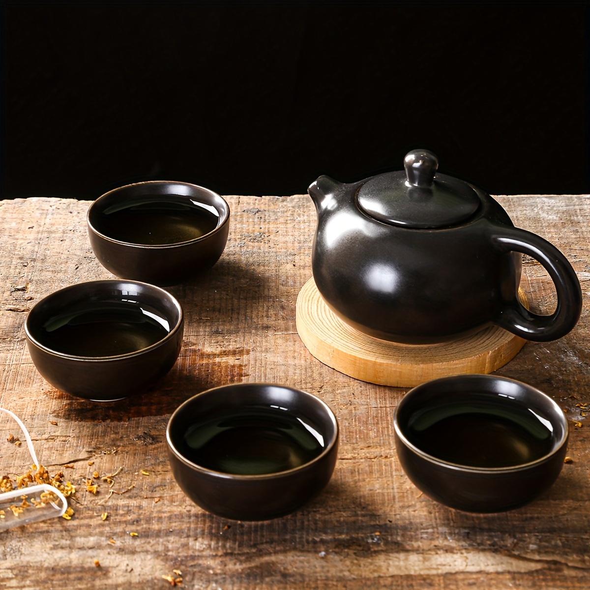 Juego de té de porcelana – Juegos de té para mujeres y adultos, 15 piezas,  juego de taza de té y platillo para 6 con crema y azucarero, juegos de té