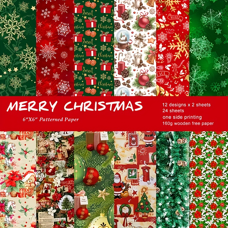 Christmas Trees Pattern Scrapbook Paper Pad 8x8 Decorative Scrapbooking Kit  For Cardmaking Gifts, Diy Crafts, Printmaking, Papercrafts, Green Giftwrap  Style 