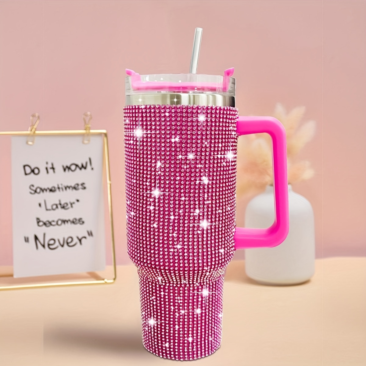 Bling Insulated Boss Mug Cup with Handle Lid 750 mL – BlingPink USA