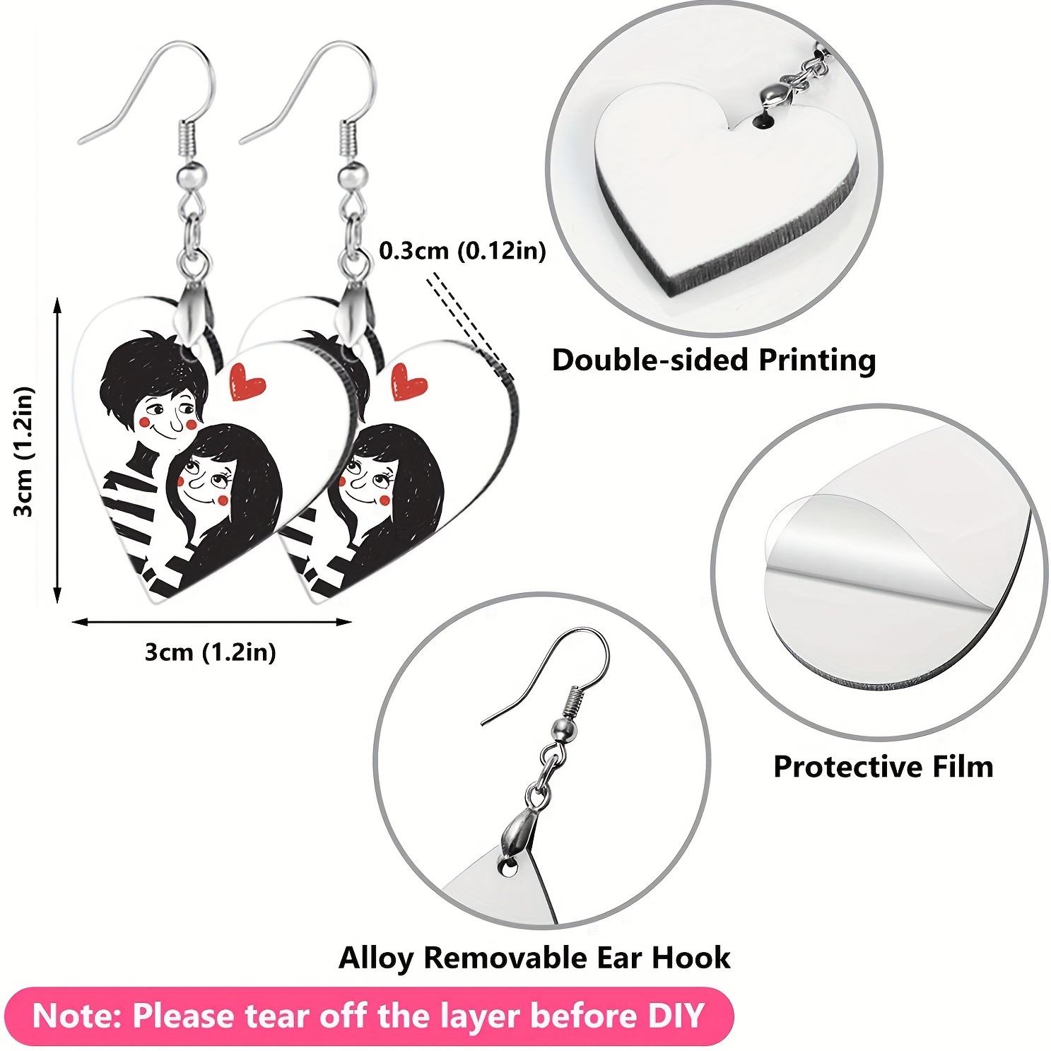 Sublimation Blank Earrings Thermal Sublimation Earrings - Temu