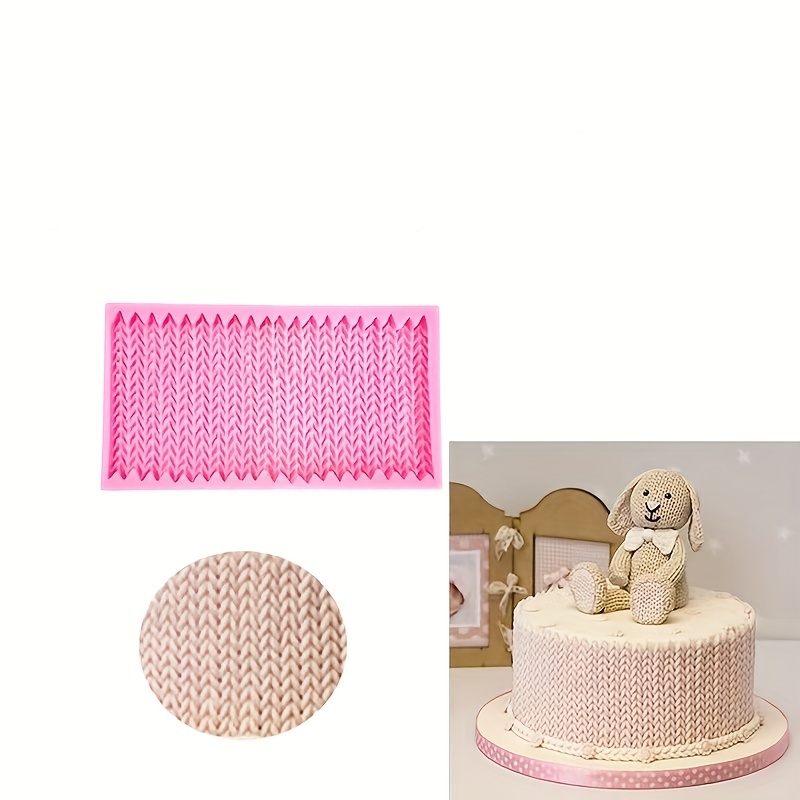 

1pc, 3d Knit Fondant Mold - Silicone Candy Mold For Diy Cake Decorating And Baking - Knitting Texture Tool For Chocolate And Home Kitchen Accessories
