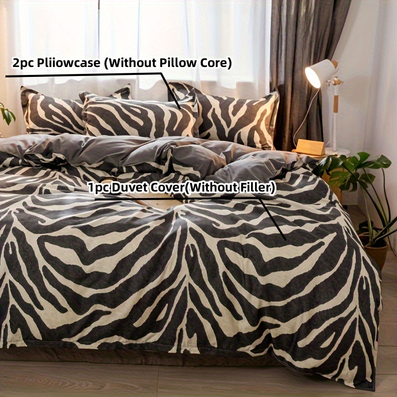 Zebra Printed Bedding Set Duvet Cover + * Pillowcase Without - Temu