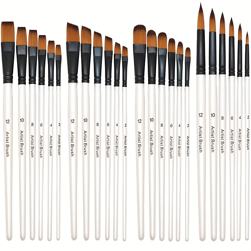 Artist Paint Brushes Set, 12pcs Professional Angular Paintbrushes for  Acrylic Watercolor Oil Painting, Face Body Nail Art, Crafts, Canvas, Rock