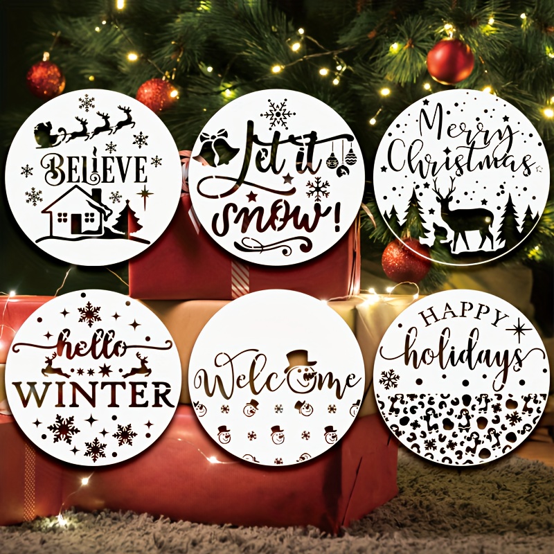 Christmas Stencils Reusable Winter themed Circular Stencils - Temu
