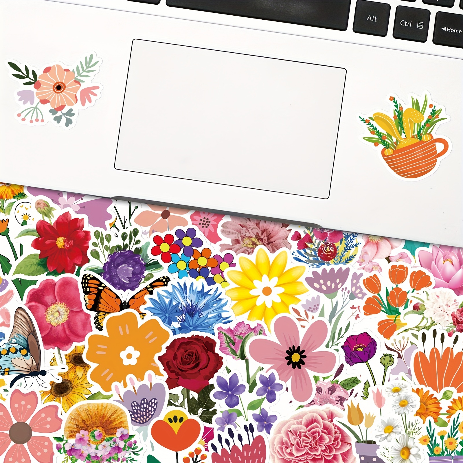 200pcs Mixed Flower Stickers for Adults Teens Kids, Trendy Floral Stickers  Decals Pack for Water Bottle Laptop Scrapbook Guitar, Waterproof Vinyl