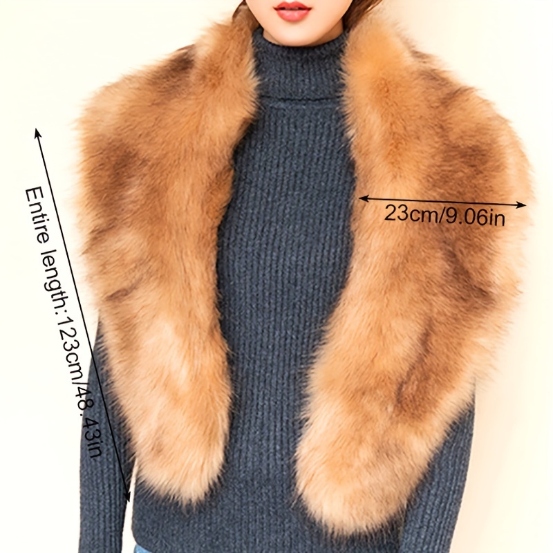 Elegant Soft Faux Fur Collar Scarf Stylish Imitation Fox Fur - Temu