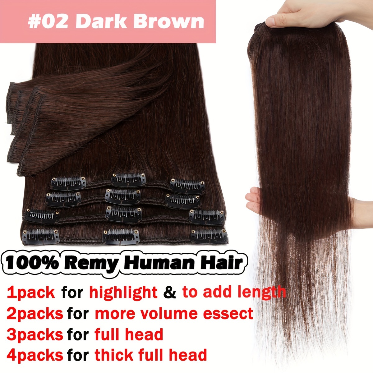 Natural Virgin Clip In Hair Extensions - 100% Real Human Hair