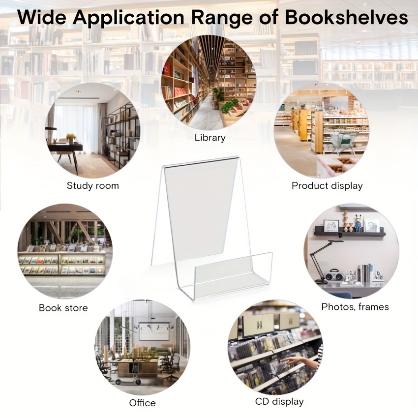 Clear Acrylic Book Stands, Book Stands For Display,transparent Book Display  Stand Acrylic Bookshelf