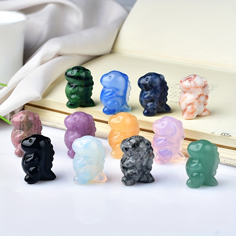 2pcs Opalite Dinosaur Crystal Carving, Christmas Gift