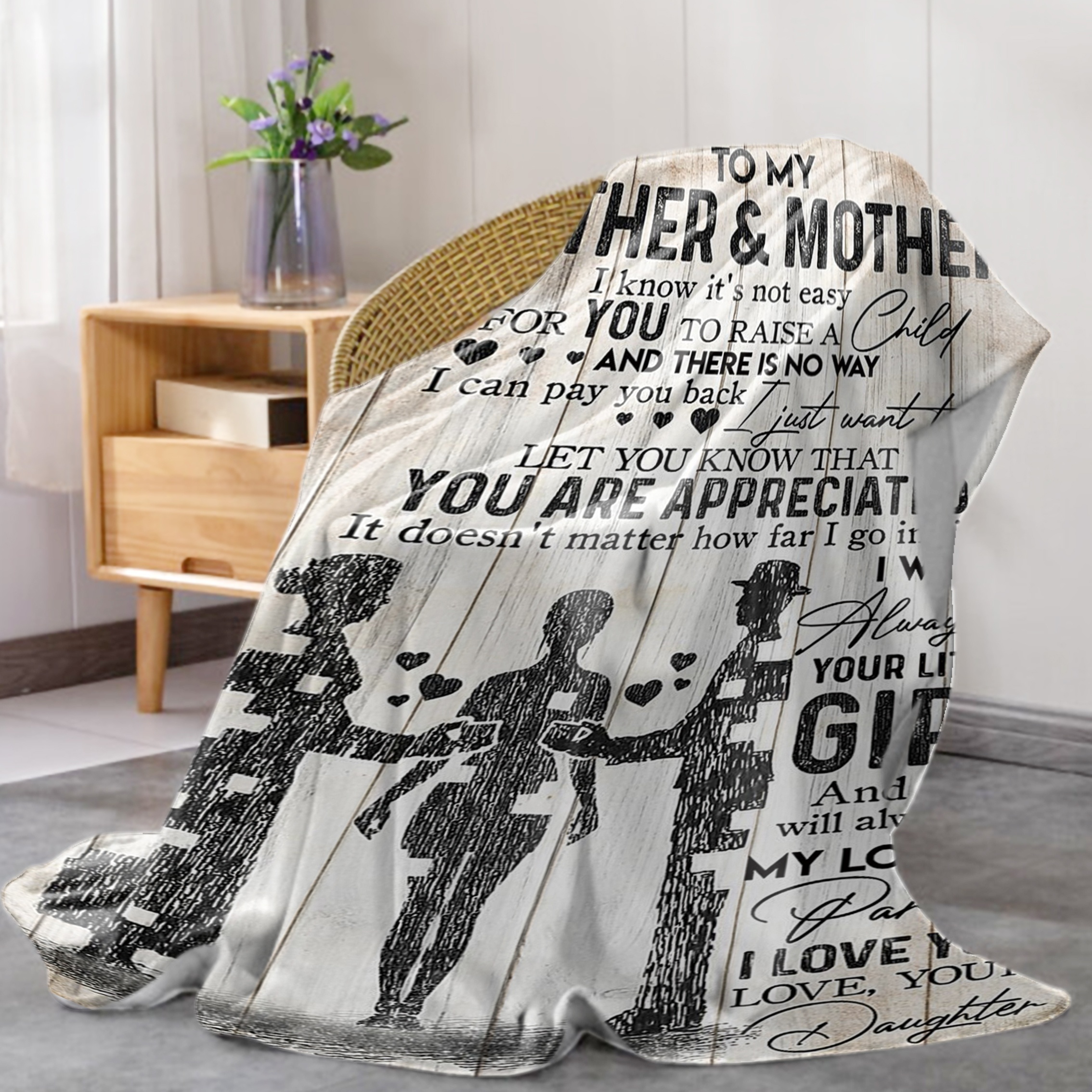 To My Mom It's Not Easy For Woman To Raise A Man From Son Fleece Blanket -  Mother's Day Sunflower Blanket