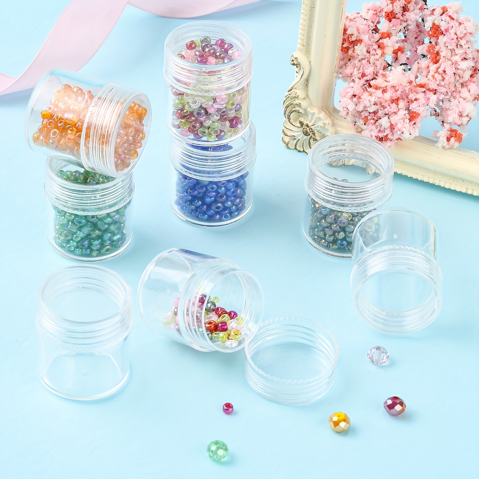 China Factory Plastic Bead Containers, Flip Top Bead Storage, 8