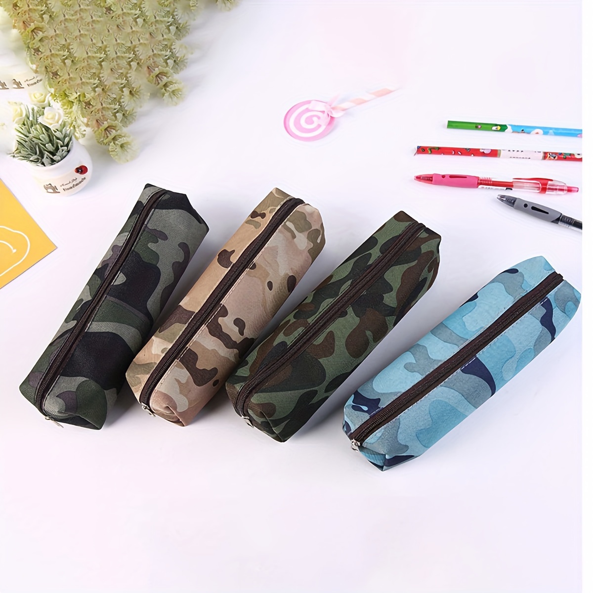 New Camouflage Pen Bag Simplified Oxford Cloth Stationery Bag Office  Supplies Pencil Storage Bag - Temu