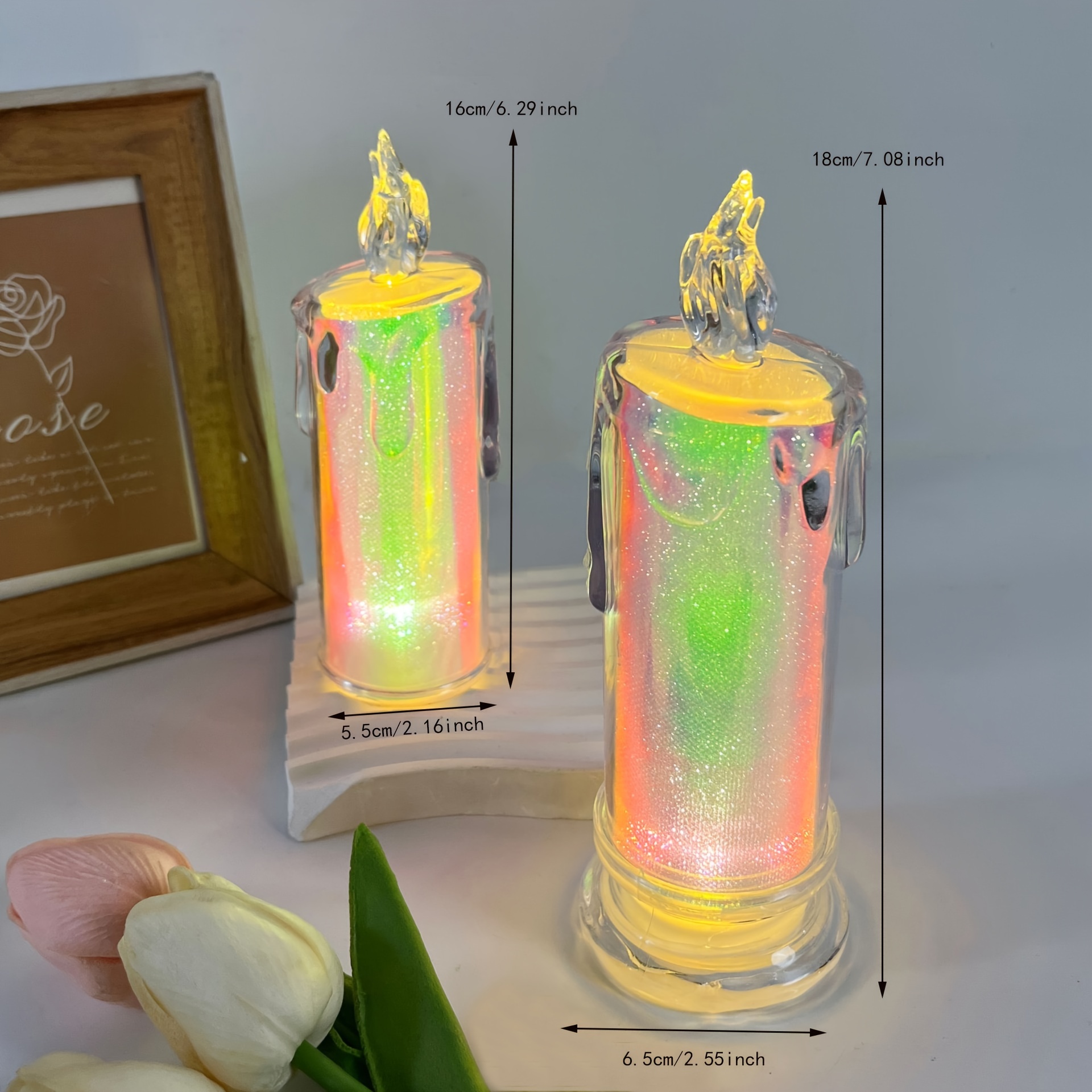 Flameless Candle Lamp Create A Romantic Atmosphere Realistic Temu