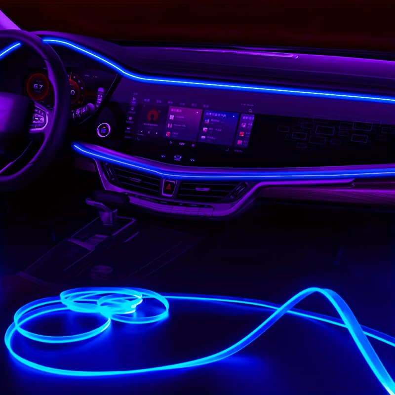 2M/78.74in Car Interior Led Decorative Lamp EL Wiring RGB Flexible Neon  Light With USB Drive Atmosphere Lamp Cold Light LED Ambient Lights