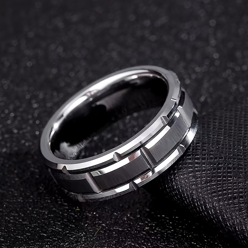 Stylish Titanium Steel Ring Beveled Edge Men's Ring Temu United Kingdom