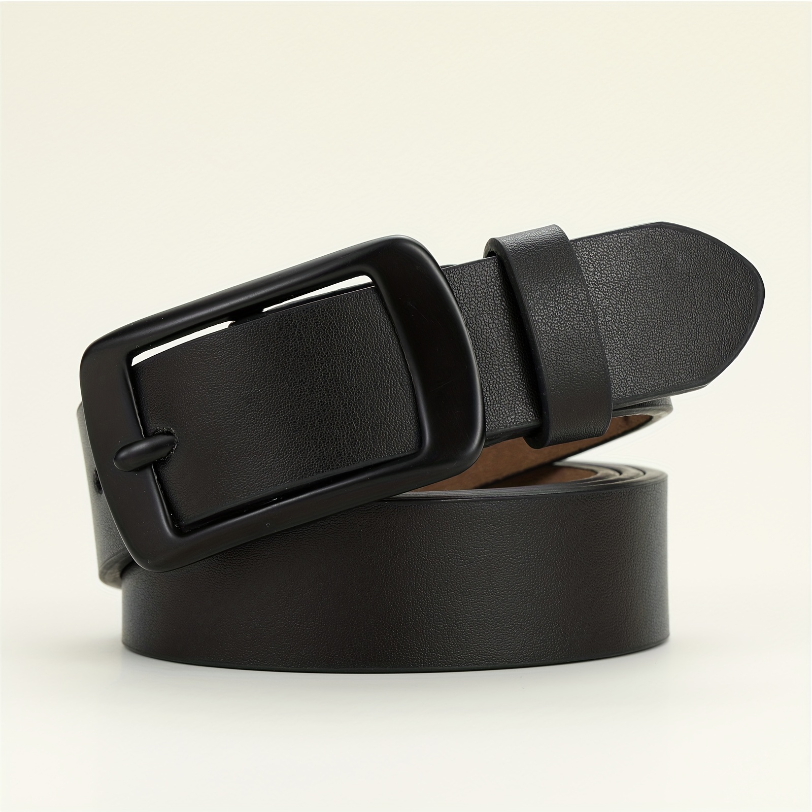 TEMU 1pc Men's Retro Trendy Alloy Double Ring Buckle Vintage Belt Versatile Casual Belt With Jeans