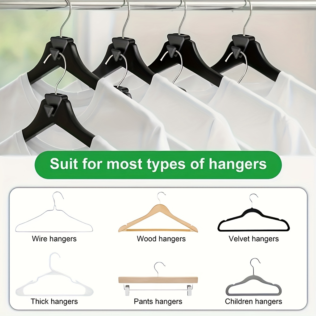 18pcs Triangle Shaped Hook Connectors For Stackable Hangers In