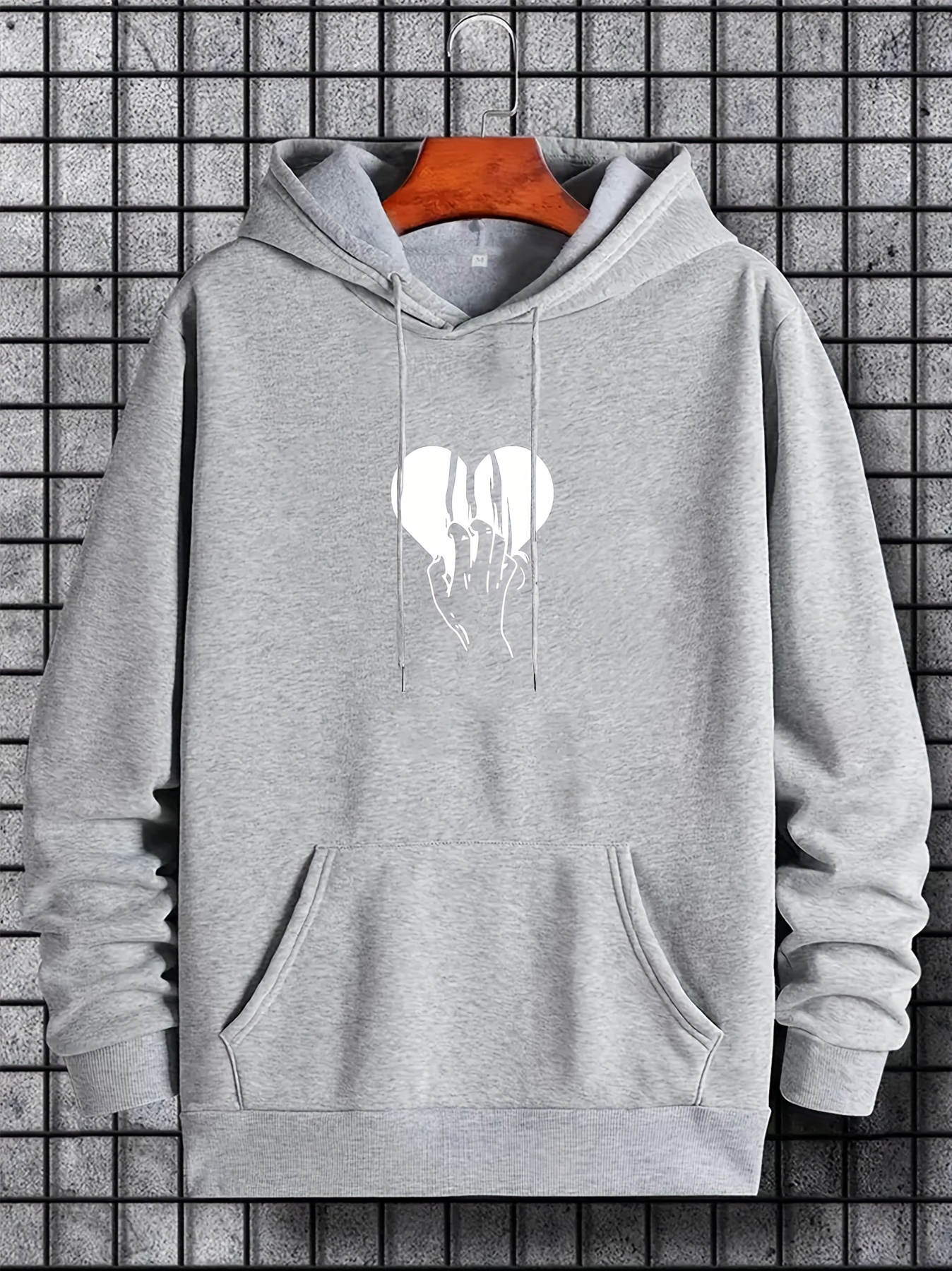 Love Heart Print Hoodie, Cool Hoodies For Men, Men's Casual Graphic Design  Pullover Hooded Sweatshirt With Kangaroo Pocket Streetwear For Winter Fall,  As Gifts - Temu Canada
