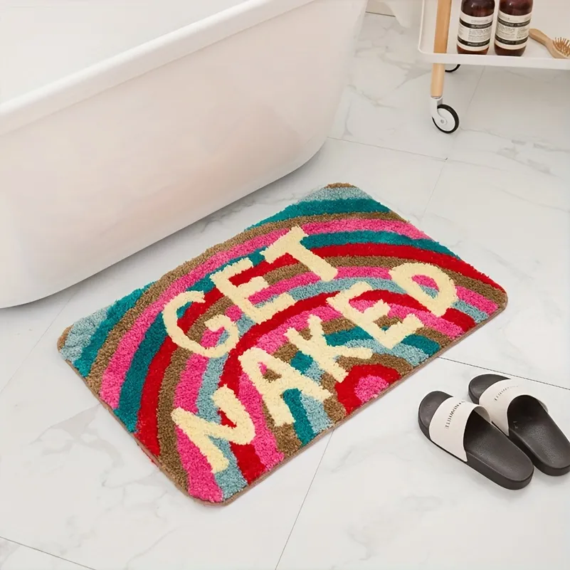 Rainbow Bath Rugs Absorbent Non Slip Door Mats Soft Carpet Washab