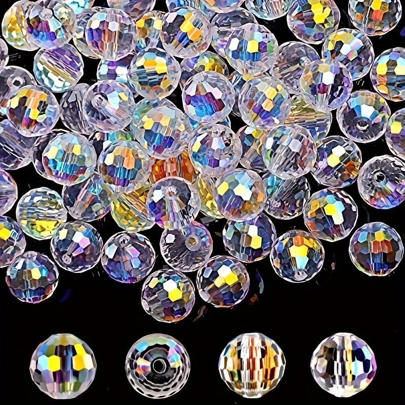 

200pcs Glass Beads, 10mm Round Earth Loose Beads For Jewelry Making, Diy Necklace Bracelet Earrings Accessories