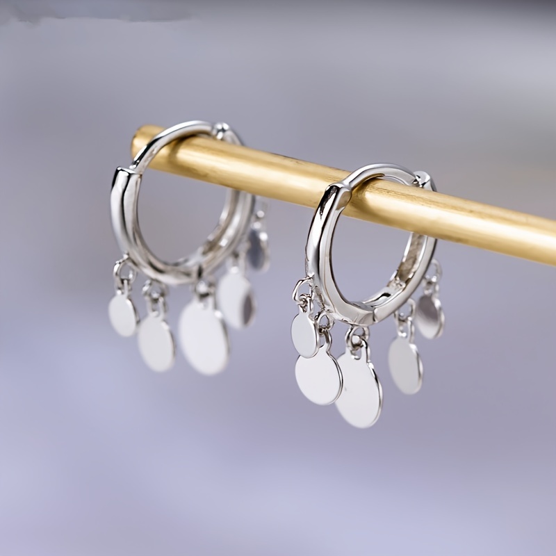 Copper Round Drop Earrings Synthetic Stone Plating Jewelry