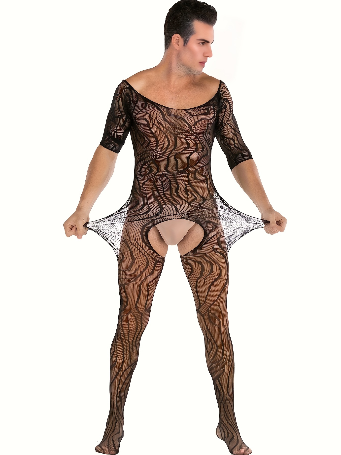 Women Sheer Jumpsuit Body Stockings Bodysuit Lingerie Catsuit with