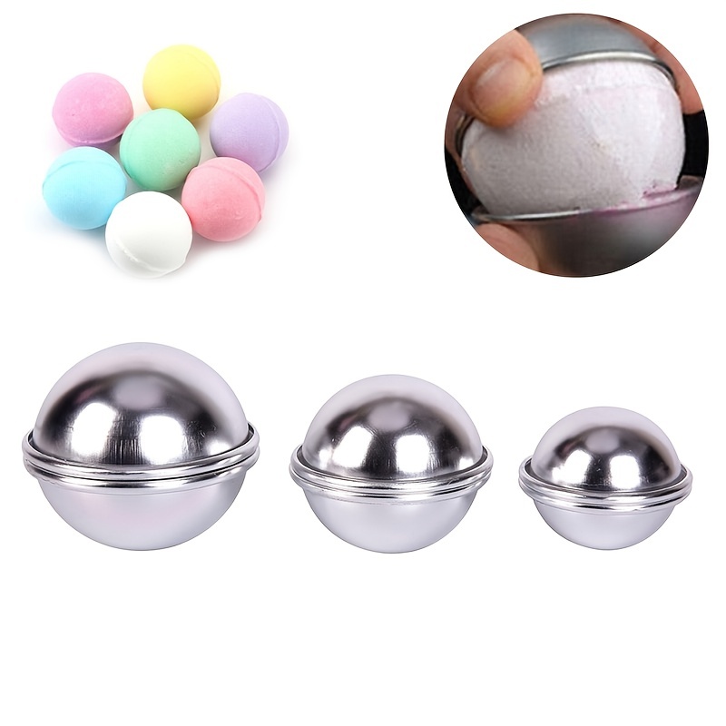 LITTLEFUN 304 Stainless Steel Bath Bomb Mold with 2 Sizes 4 Sets 8 Pieces Hemispheres for Making Your DIY Craft Soap