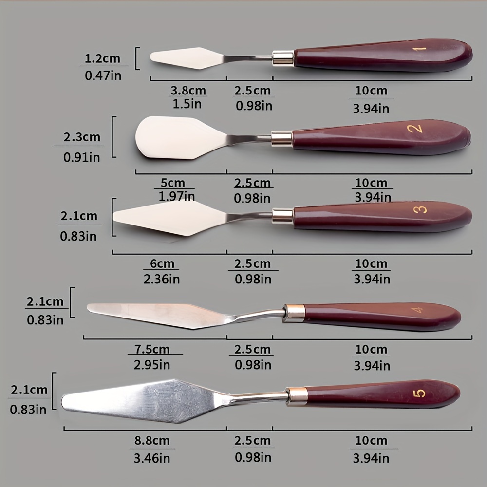 Artist Stainless Steel Palette Knife Set Wood Hande Flexible - Temu