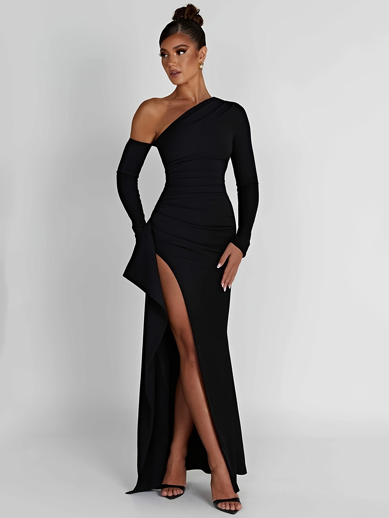  Cocktail Dresses for Women Crewneck Long Sleeve Dress Plus Size  Party Dress Y2K Dress Maxi Dress Elegant Skims Dress Black: Clothing, Shoes  & Jewelry