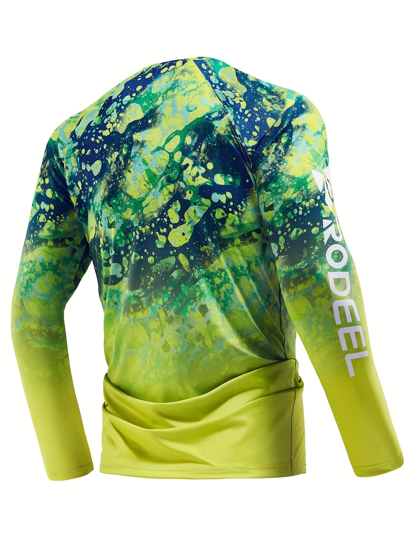 Green Cycloid Camo Fishing Shirt with Mesh Sides Small,SaltyScales