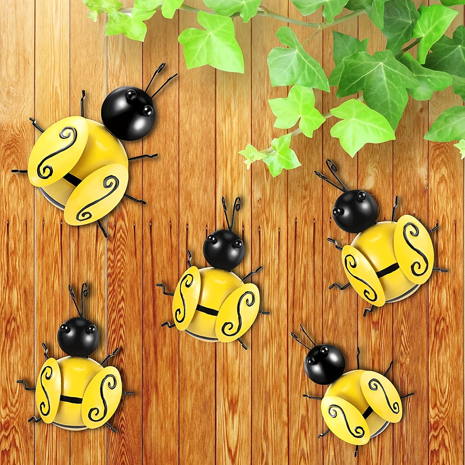 4Pcs Metal Bumble Bee Decor Cute Bee Wall Art for Home Garden Hanging  Outdoor