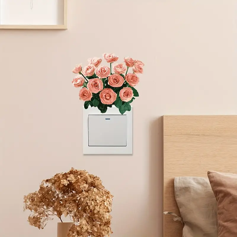 1pc Romantische Blumen Wohnzimmer Schlafzimmer Wand Aufkleber