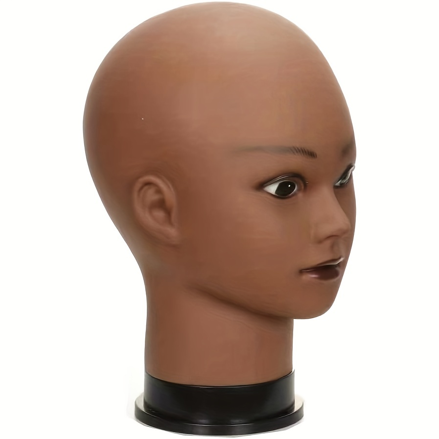 Female mannequin head in black pvc