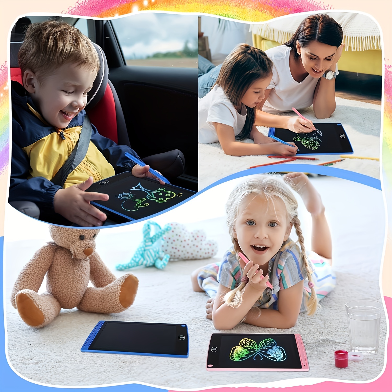 1 pc lcd writing tablet for kids 6 5inch 8 5 inch reusable electronic drawing doodle pad learning educational toy gift doodle board for boys and girls