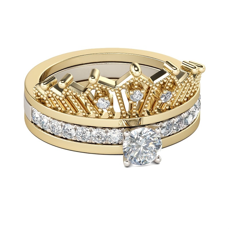 Men's Couples Crown Wedding Engagement Ring
