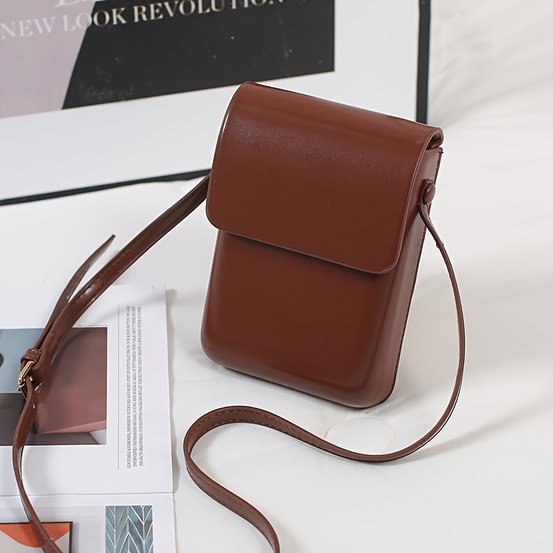 Mini Flap Crossbody Phone Bag, Letter Print Shoulder Bag, Women's Studded Decor Square Purse (4.7*6.7*3.7) Inch,Geometric,$10.99,Flowers Light