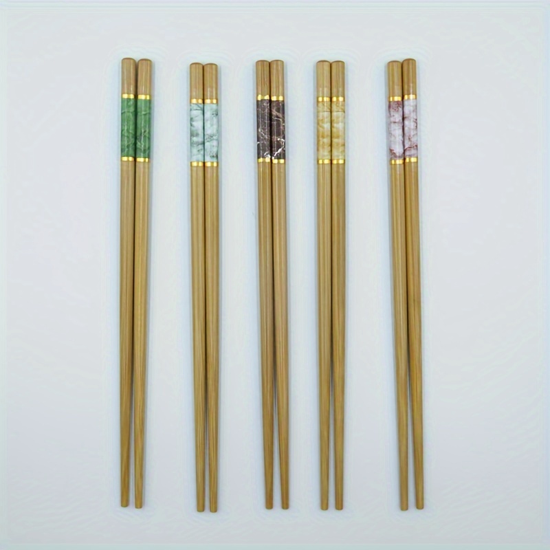 

5pairs Bamboo Chopsticks, Household Chopsticks, Mildew-proof And Non-slip Chopsticks, Family Dining Bamboo Chopsticks, For Home Kitchen Restaurant Hotel, Kitchen Supplies, Tableware Accessories