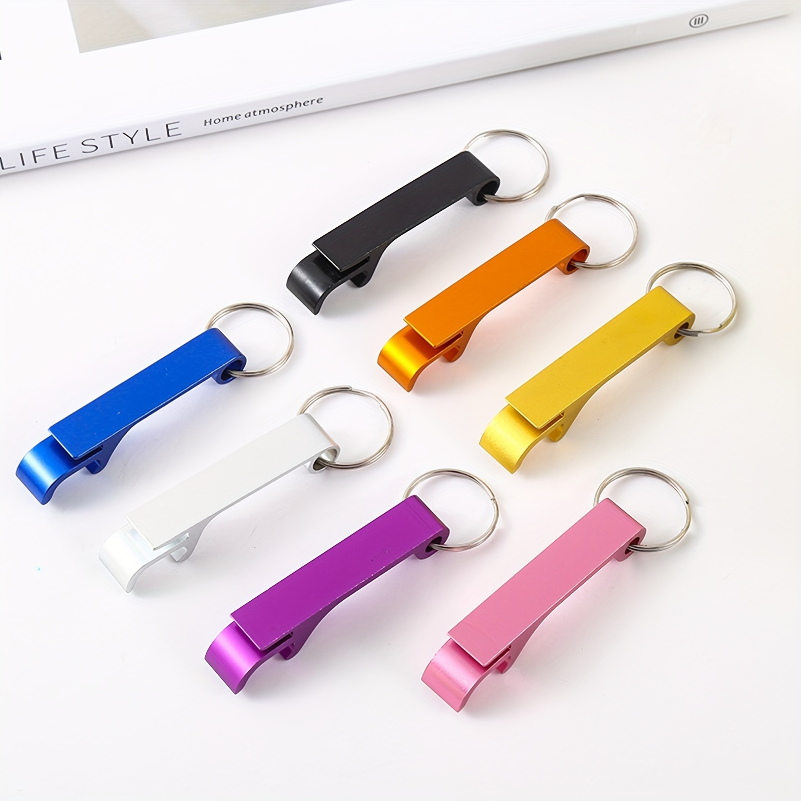 9 Colored Metal Bottle Openers Metal Keychain Bottle Opener Beverage Bottle  Opener For Men Women Small