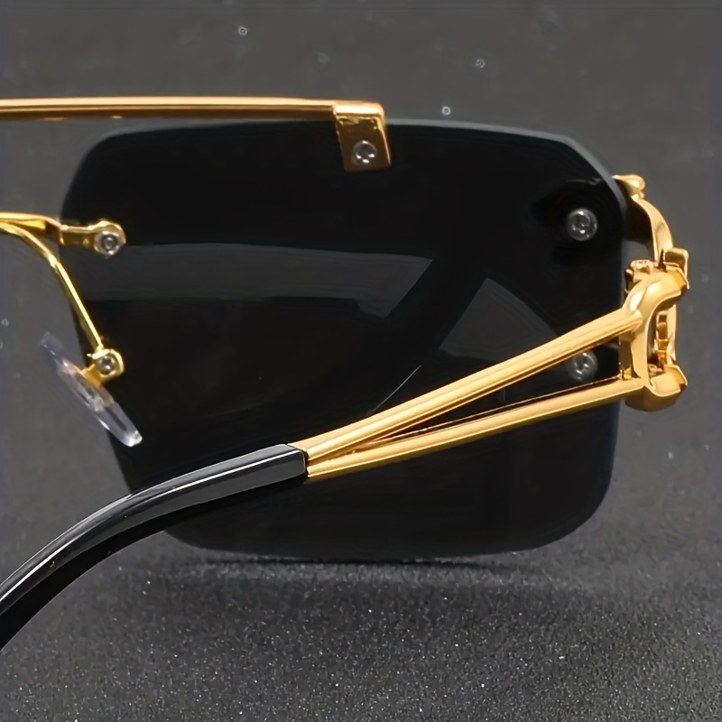 Double Fashion Dark Rimless Edge Glasses Sunglasses Glasses Bridge Cut  Classic